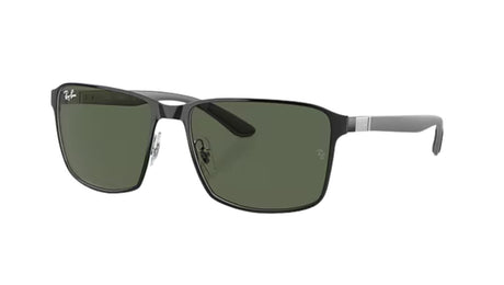 Ray-ban-3721-black-on-silver-dark-green
