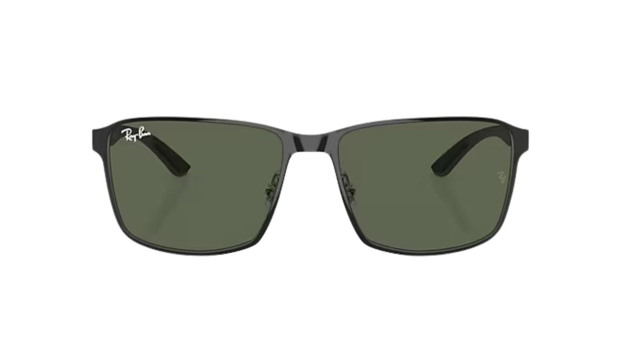 Ray-ban-3721-black-on-silver-dark-green